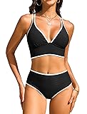 ZAFUL Women High Waisted Bikini Sets Tummy Control
