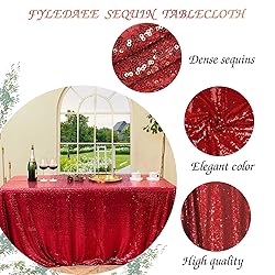 FYLEDAEE Red Sequin Tablecloth Rectangular 50X80