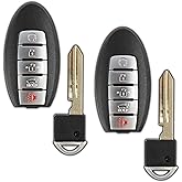 KeylessOption Keyless Entry Remote Starter Smart Car Key Fob for Nissan Armada Infiniti QX80, QX56, CWTWB1G744 (Pack of 2)