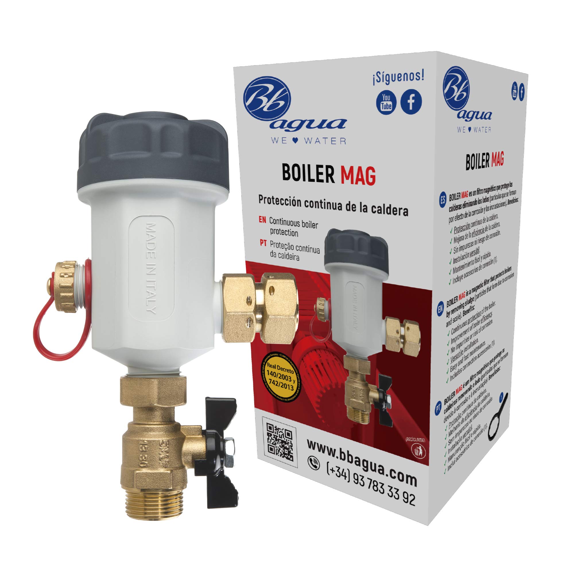 Boiler Mag Water Filter. Ideal for Continuous Protection of the Boiler. Improves the Efficiency of Your Boiler. Easy Installation and Maintenance. Bbagua.