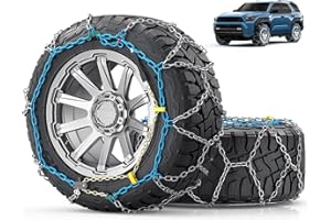 FENCARCIO Snow-Chains Easy Install Tire-Chains, One-Pull Fit Heavy-Duty Tire Snow Chains for Pickup Trucks & SUVs Off-road, Emergency Tire Traction Car Tires 265 275 285 295 305 315 - Set of 2 (SCRV270)