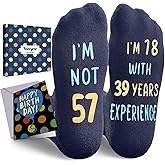 HAPPYPOP Birthday Gifts for Mom Dad - Ideal Socks for Seniors in 50s with Greeting Card