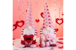 TSGEEG Valentine Day Gnomes Decorations Plush - 2 PCS Mr. and Mrs. Scandinavian Tomte Doll Valentines for Home Table Ornaments