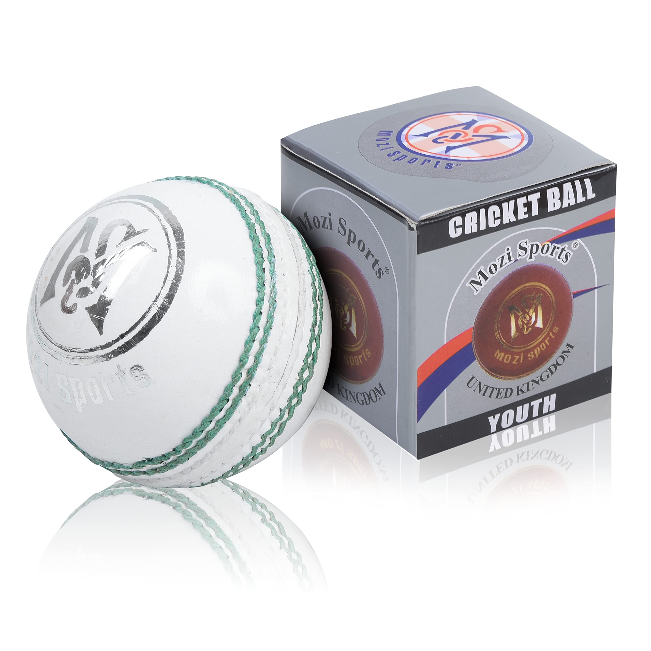 Mozi Sports® Youth Junior Cricket Ball Leather School Club Balls Weight 135gm (White)