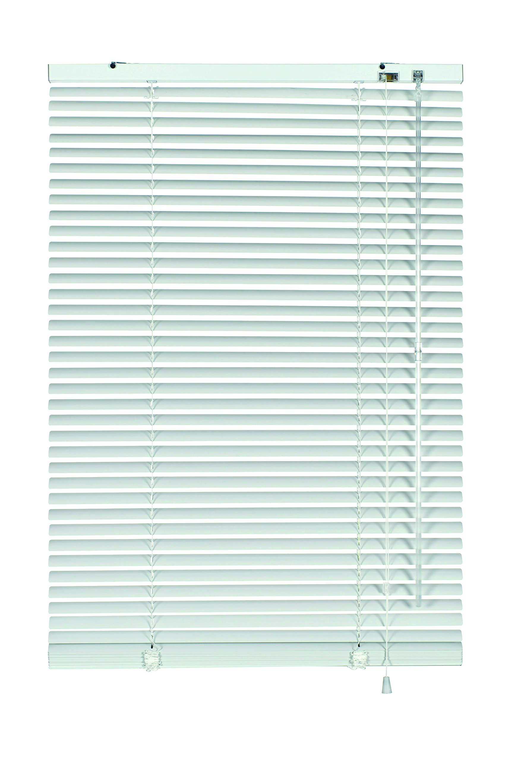 Gardinia Aluminium Venetian Blinds, Visibility, Light and Glare Protection, Wall and Ceiling Mounting, Mounting Kit Included, Aluminium Venetian Blinds, Silver/White, 80 x 140 cm (WxH)