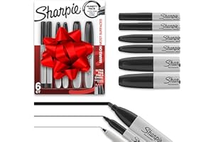 Sharpie Permanent Markers Variety Pack, Includes Chisel, Fine, and Ultra-Fine Tips, Marker Set, Writing, Coloring, Poster, Office, School Supplies, Black, 6 Count
