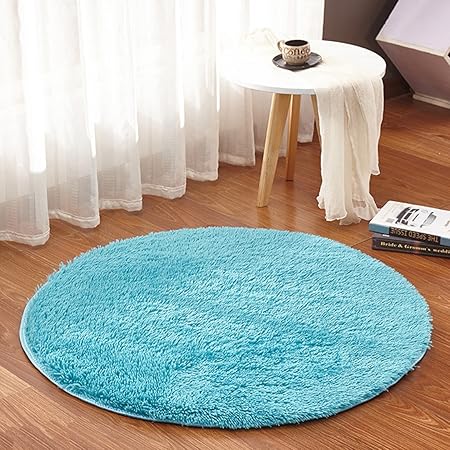 Rgata Polyester Rond Lavable Circulaire Salle De Bain Tapis Tapis De Yoga Coussin Chaise De Bureau Coussin Pied Pad Beige Café Noir Bleu Gris Vert