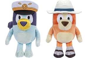 Bluey Plush Stuffed Animals Pack of 2, 16-23”, Soft, Captain and Holiday Plush Figure Toys, Cuddly Stuffed Animals for Kids Ages 3+