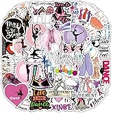 100Pcs Dance Stickers Cool Dancer Stickers, Vinyl Waterproof Dancing Sticker for Laptop, Guitar, Water Bottle, Birthday Gifts for Girls, Kids, Teens (Black)