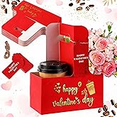 30 Set 2/4 Cups Drink Carrier with Handle, 12-30 oz Kraft Paperboard Coffee Cup Holder for Cold Hot Drinks, Takeout Beverage Delivery for Valentine(Valentine Style,7 x 3 x 9 Inch,Red)