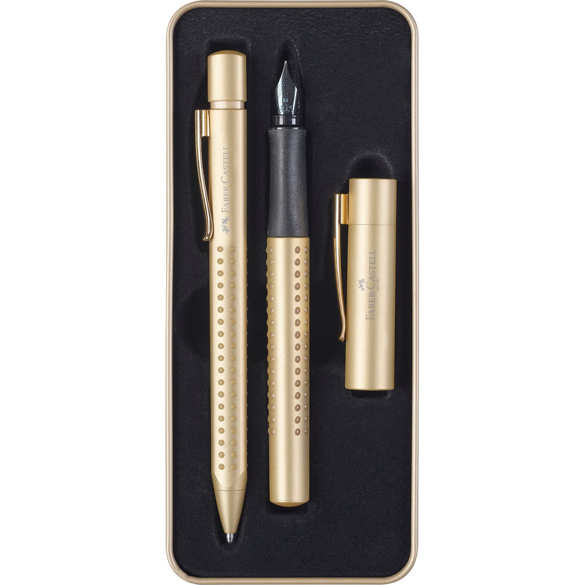 Faber-Castell Grip Edition Fountain Pen and Ballpoint Pen Set - Gold
