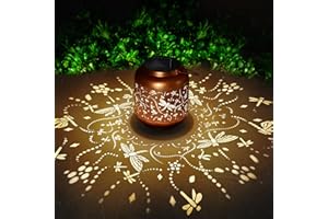 HEGUD Solar Lantern Solar Lights Outdoor Waterproof Gifts for Women Mom Grandma Dragonfly Christmas Decorations Outside Garden Decor Hanging Solar Lights Metal Led Lantern for Patio Yard Backyard Porch