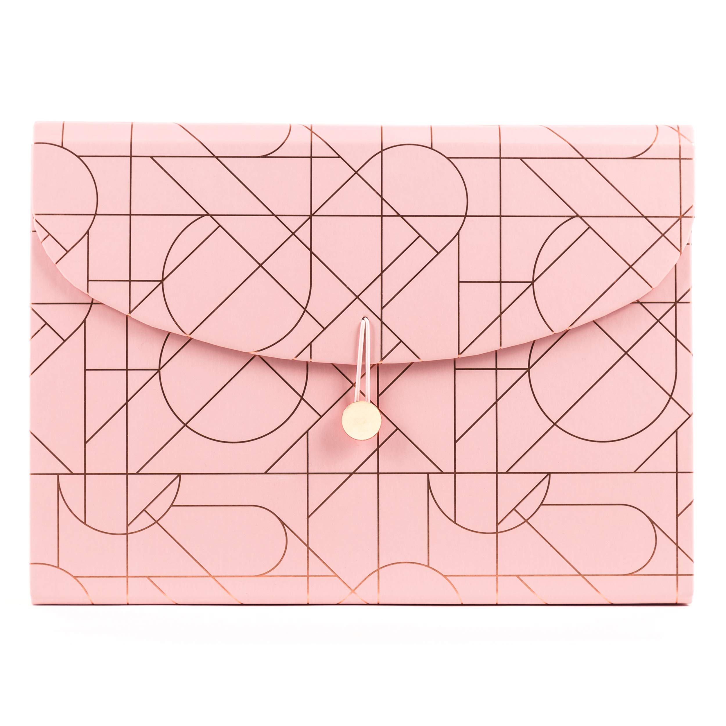 U Brands Modern Pretty Fashion Expandable File Folder, Letter Size, 13 Pockets, Pink