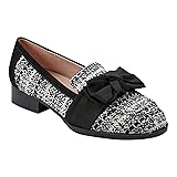 Bandolino Women's LINDIO Loafer, Black/White Boucle