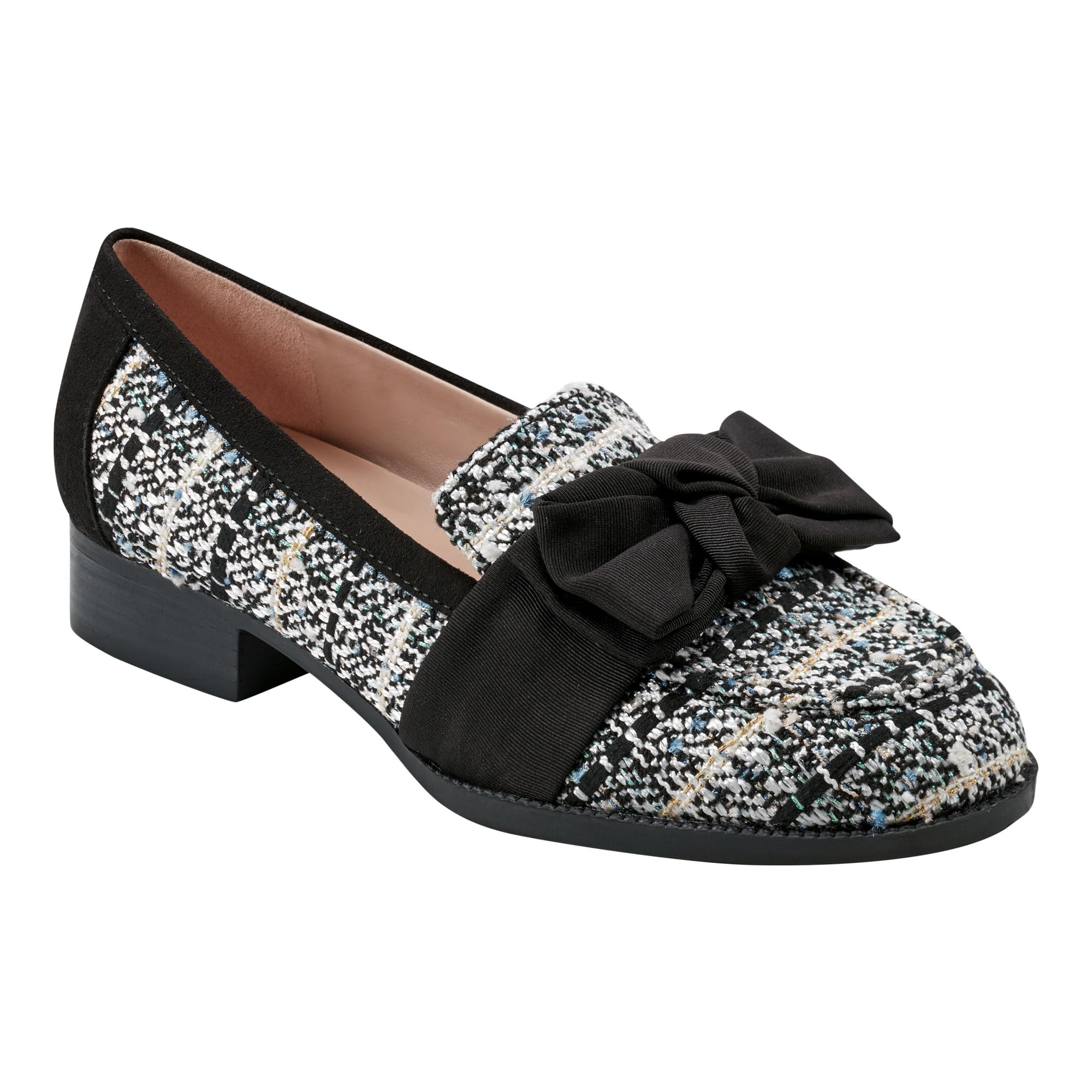 Bandolino Women’s Lindio Loafer, Black/White Boucle Multi 008, 9.5