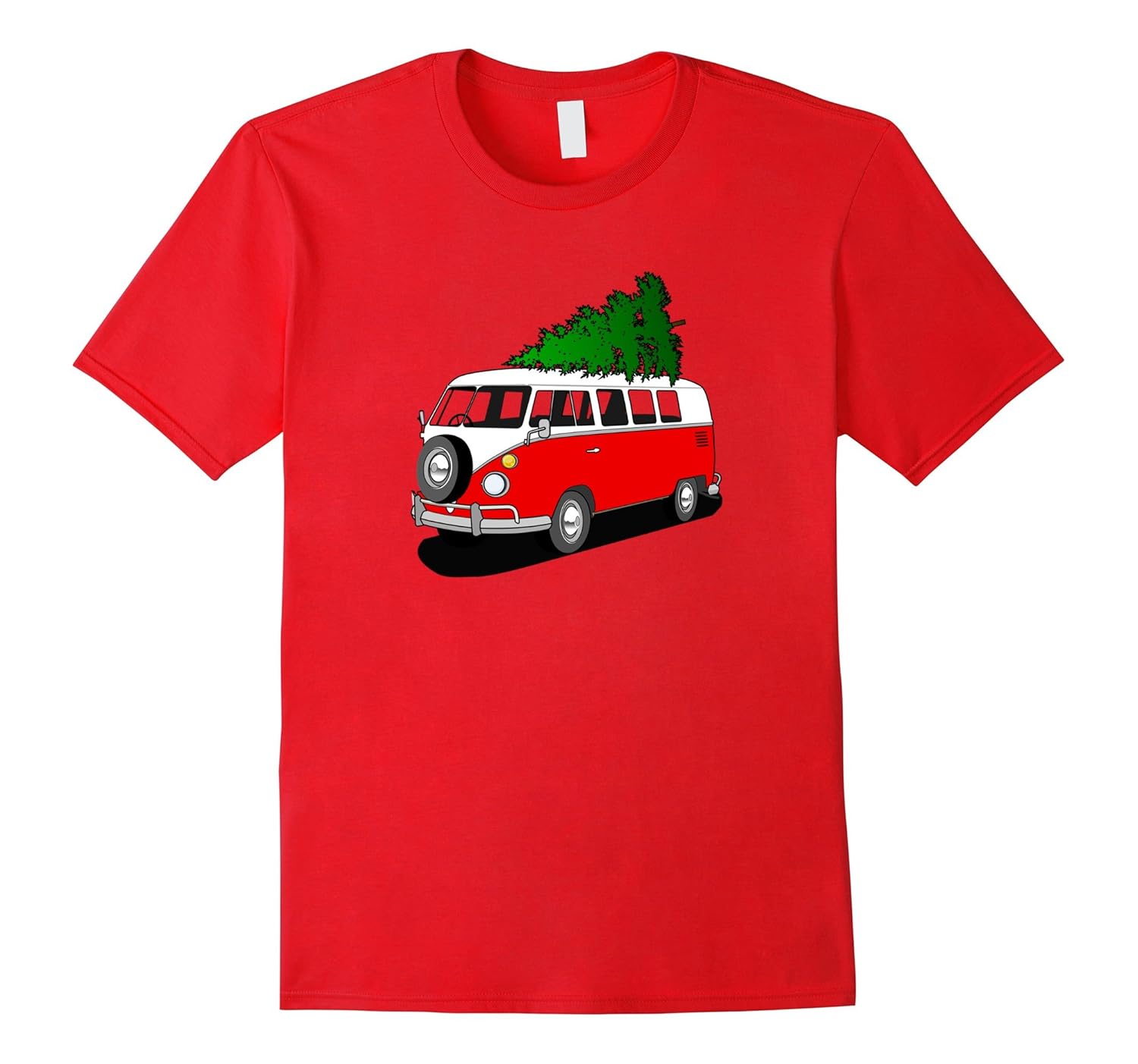 Vintage Christmas Van Tree Gift T-Shirt - Men Women T Shirt-ANZ