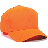 Outdoor Cap Solid High Crown Cap, Hi-Vis Hunting Hat, Snapback for Men, One Size, Blaze Orange