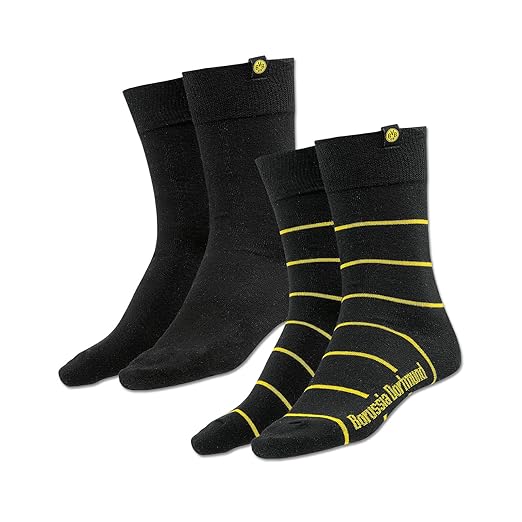 Borussia Dortmund BVB-Socken (schwarz, 2er-Set)
