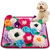 Meilzer Snuffle Mat for Dogs Pet Treats Feeding Mat for Small/Medium Breed Dogs Non-Slip/Portable/Durable Interactive Dog Puzzle Toys Encourages Natural Foraging Skills (Rose Pink)