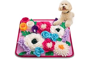Meilzer Snuffle Mat for Dogs Pet Treats Feeding Mat for Small/Medium Breed Dogs Non-Slip/Portable/Durable Interactive Dog Puzzle Toys Encourages Natural Foraging Skills (Rose Pink)
