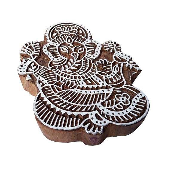 Royal Kraft Indisch Holzblöcke Groß Ganesha Entwürfe Großer Drucken Stempel