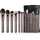 Professional Makeup Brush Set, Eigshow Makeup Brushes Perfect for Foundation Face Powder Blending Blush Bronzer Eyeliner Eye Shadow Brows with Case, Best Gift for Women, Travel Kit(PRO 18pcs Coffee)