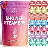 Shower Steamers Aromatherapy 21-Pack Shower Bombs Birthday Day Gifts for Her Him Mom Wife, Eucalyptus Rose Lavender Mint Essential Oil, Bath Bombs Valentines Day Gifts Birthday Gifts for Women,Men