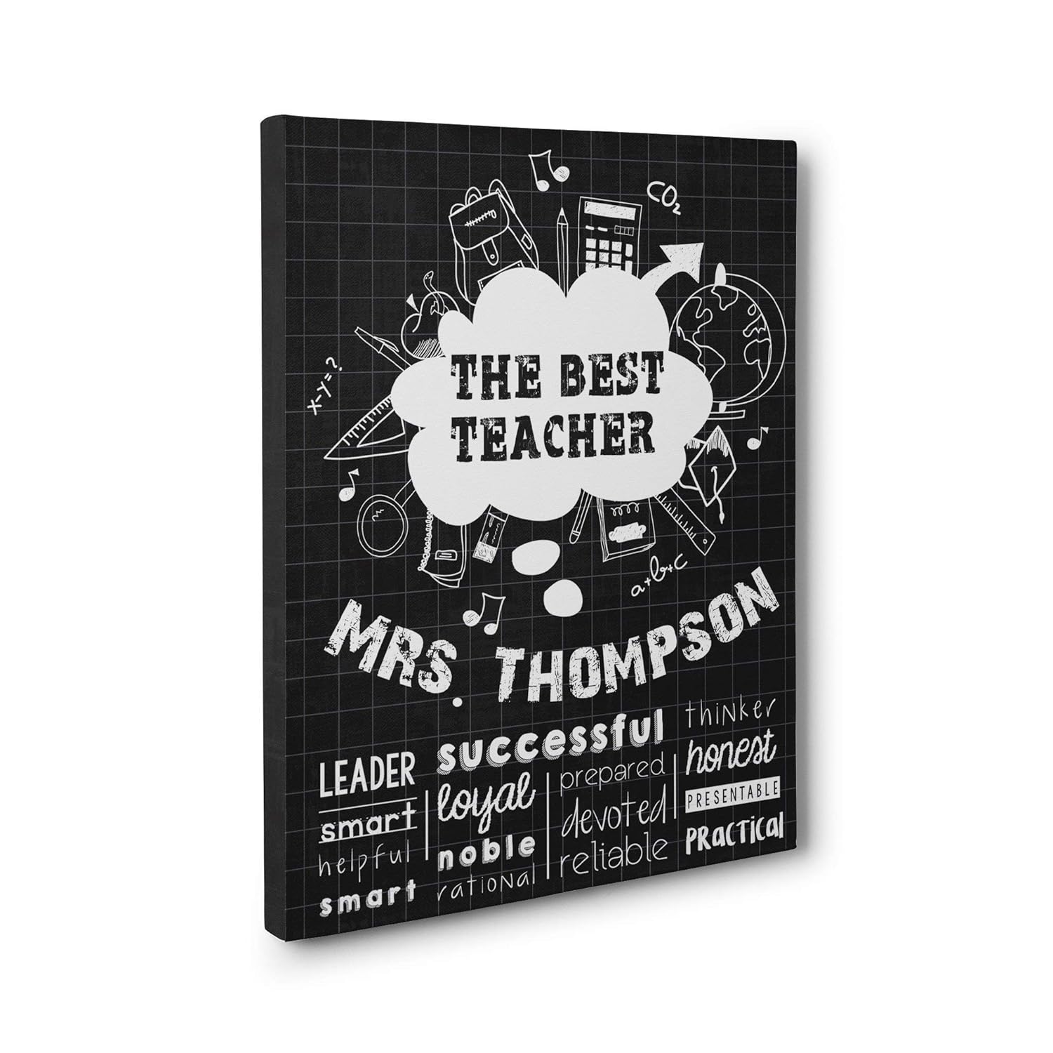 Personalized Best Teacher Appreciation CANVAS Wall Art
