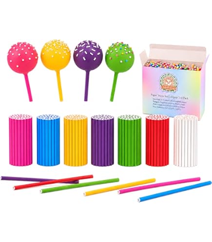 Amazon.com: 210ct 6 inch (15.2cm) Colored Lollipop Sticks 7 Colors