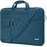 MOSISO Laptop Shoulder Bag Compatible with MacBook Pro 16 inch 2023-2019 M3 A2991 M2 A2780 M1 A2485 A2141/Pro 15 A1398,15-15.6 inch Notebook,Polyester Flapover Briefcase Sleeve Case, Deep Teal