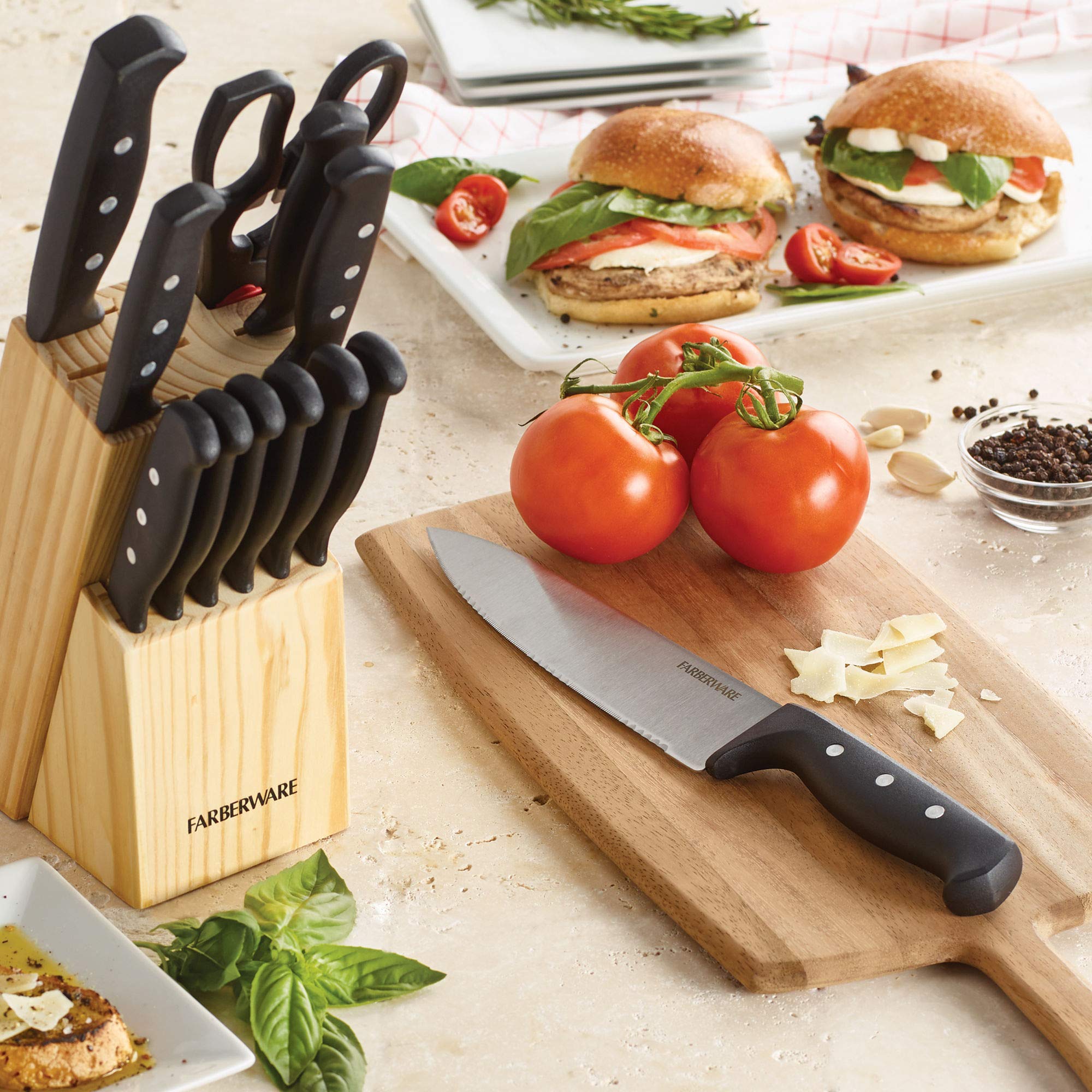 Farberware 22-piece ' Never's Sharp Triple-Rivet Knife, Tool Set