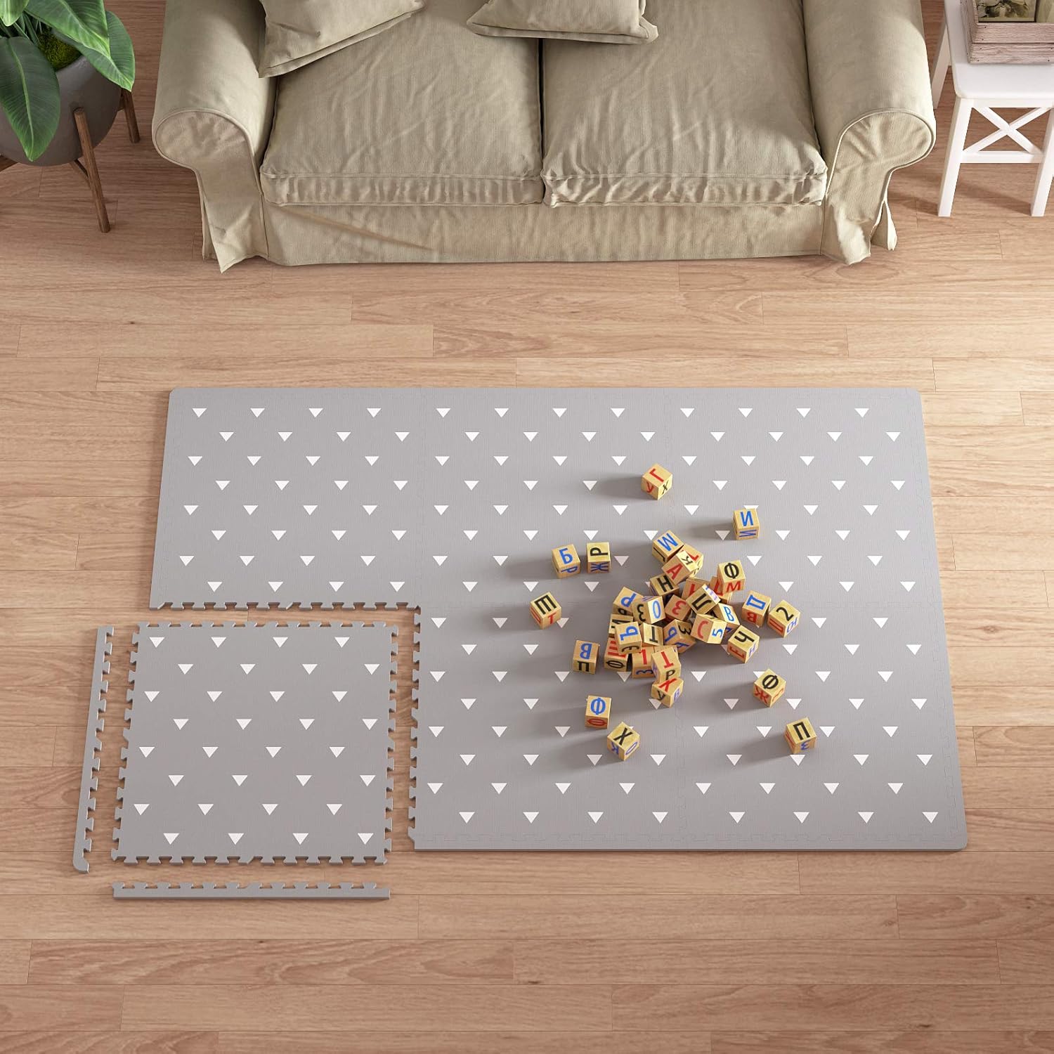 Baby Play Mat with Fence - Extra Large (4FT x 6FT), Non Toxic Foam Puzzle Floor Mat for Kids : Baby