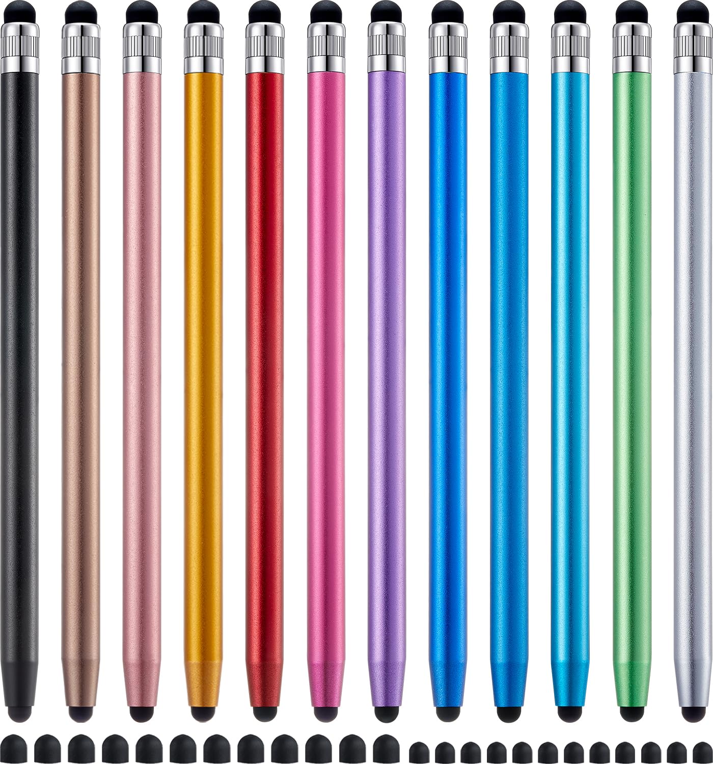 Photo 1 of LINFANC 12Pcs Stylus Pen for Touchscreen, 2-in-1 High Precision & Sensitivity Stylus Pen for iPad/iPhone/Android Smartphones and Tablets Compatible with All Touch Screens