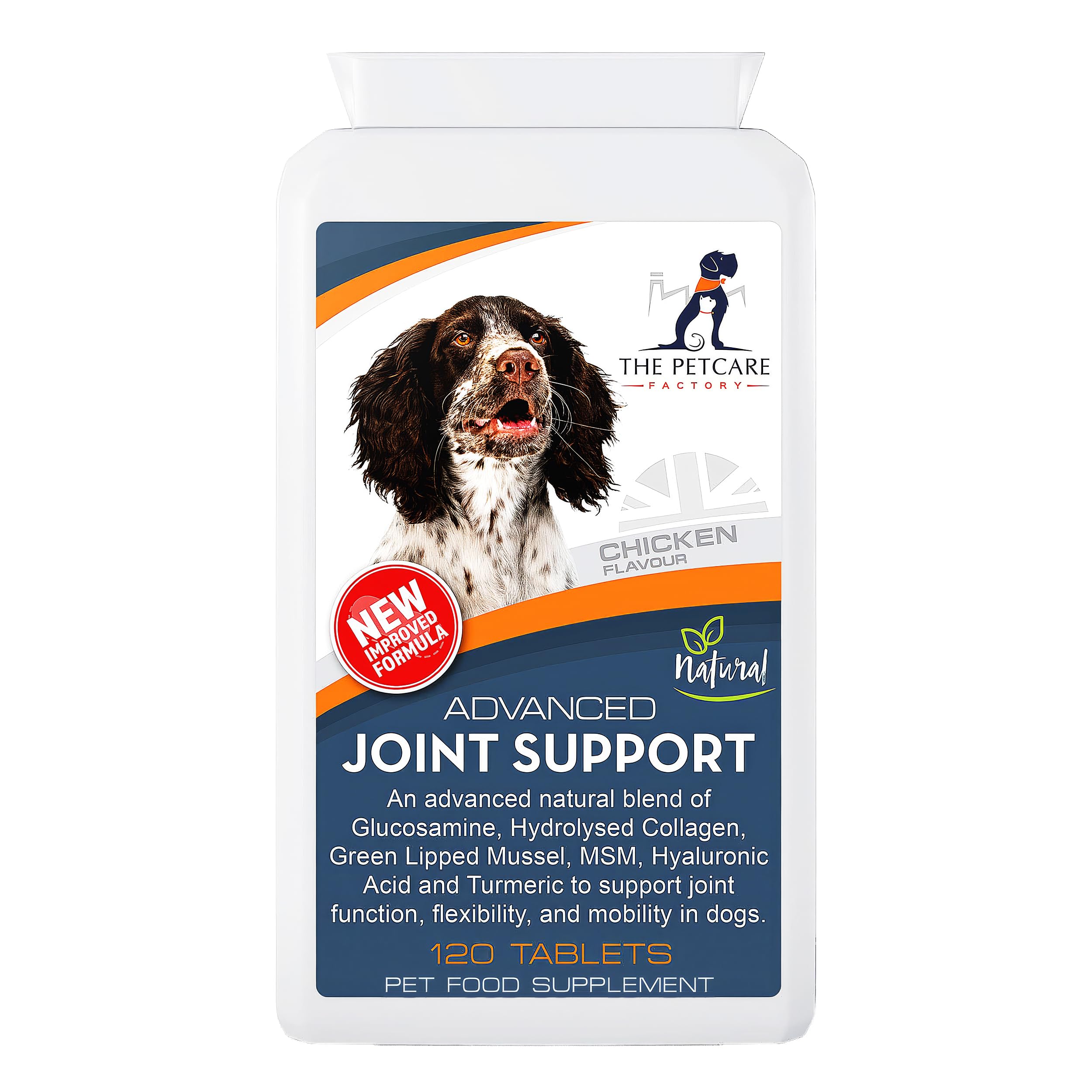 The Petcare Factory Advanced Joint Support Supplement for Dogs – Glucosamine, Collagen, MSM, Green Lipped Mussel, Curcumin & Hyaluronic Acid – Human-Grade Joint Care, 120 Tablets, UK Made