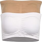 DD DEMOISELLE Women's Bandeau Bra, Strapless Bralette Seamless Bandeau Bra Tube Top Bras