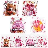 DIYASY 400Pcs Valentine's Day Cellophane Cookie Bags, Valentine Treat Bags with Seal Clear Individual Snack Bags Plastic Candy Bag for Holiday Goodies Wrapping Party Favors