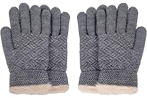 FENELY 2 Pairs Kid Winter Knit Gloves Stretchy Warm Gloves Gift for Boy Girl