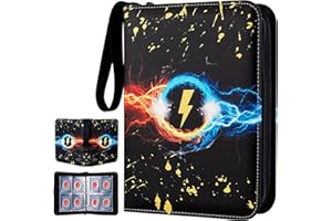 Jravkfi Card Binder,400 Pockets Card Holder Album with 50 Removable Sleeves for Standard Size Cards 4 Pockets TCG Trading Card Binder Display Storage Carrying Case