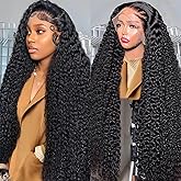 Noxlouis 34 Inch Deep Wave Lace Front Wigs Human Hair Wig for Woman 13x4 Hd Deep Curly Lace Front Wig Human Hair Pre Plucked 