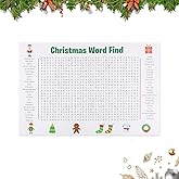 BSpecter Jumbo Christmas Word Search Poster, Giant Holiday Word Search Wall Poster for Thanksgiving and Christmas, 36" X 24" Wall Game with 50 Words for Family Holiday Party Activity (Christmas)