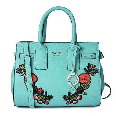 Cathy London Womens Handbag, Material- Synthetic Leather, Colour- Turquoise