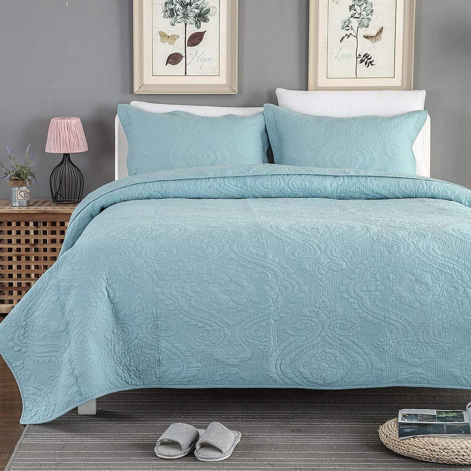 Brandream Quilt Set Queen King Size Cotton Bedspread