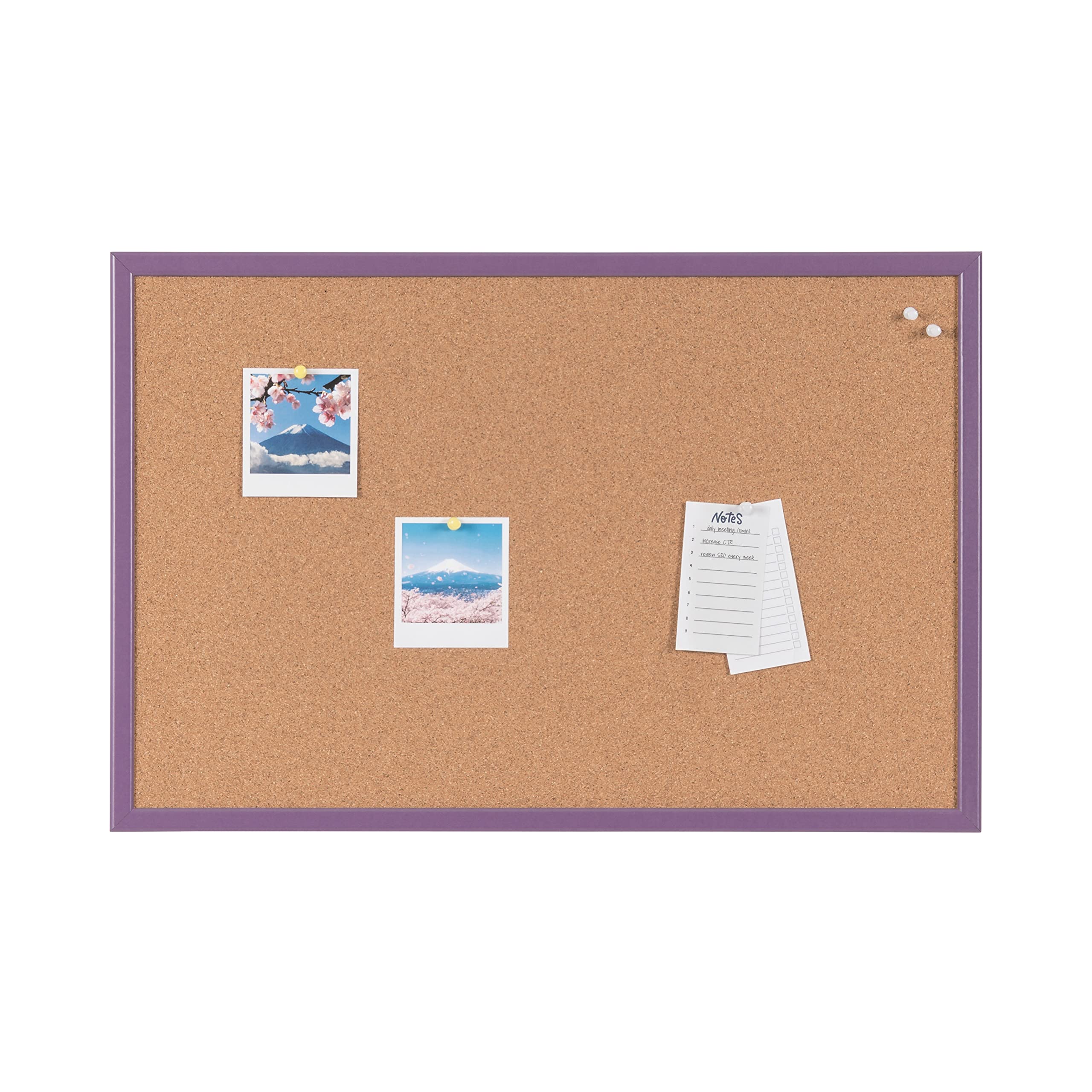 Bi-Office Cork Board Purple MDF Frame 60x40cm