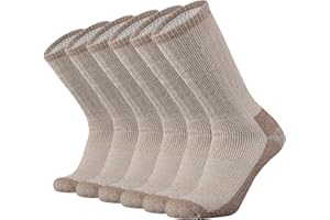 SOX TOWN Men's Merino Wool Cushion Crew Socks Moisture Wicking Control for Outdoor Hiking Work Boot Thermal Warm All Seasons