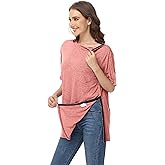 HIBOCT Unisex Post Shoulder Surgery Shirts After Rotator Cuff Surgery Shirt Snap Tearaway Shirts Chemo Port Adaptive Clothing