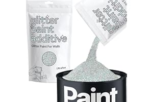 Glitter Paint Additive 100g - Ultrafine Silver Holographic Metallic Flakes for Emulsion, Acrylic & Latex Paint | Add Sparkle 