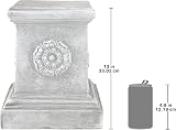 Design Toscano English Rosette Plinth Base 33 cm Polyresin Antique Stone view 3