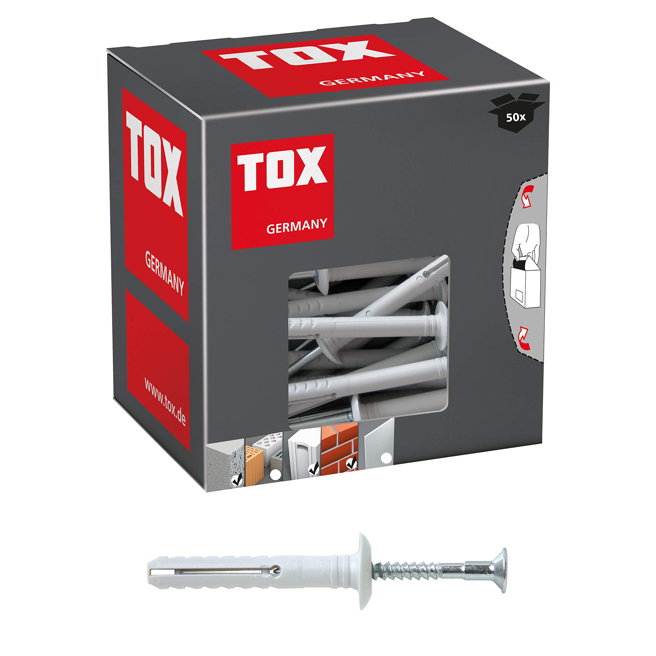 TOX stand mounting Attack metal 6 x 35 mm, 50 pieces, 019102131