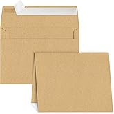 Brown Invitation Cardstock - 5x7 Blank Cards and Envelopes, 25 Pack, Custom Print, All Occasions DIY