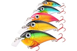 XBLACK Fishing Lures Set Minnow Crankbaits Pencil Jointed Popper VIB Lures Fishing Lures Kit 5PCS for Bass Trout in Saltwater and Freshwater, XBLACK Baits, Catch Big Fish!…